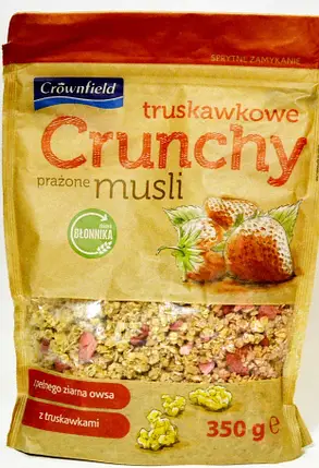 Мюслі Crownfield Crunchy з полуницею 350 г