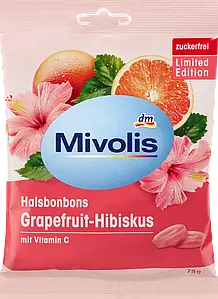 Льодяники Mivolis Halsbonbons Grapefruit-Hibiskus, 125 г