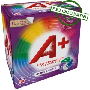 Капсули для кольорового прання A+ Colores & Preto 38шт (3/ящ) 8435495846963 Картон