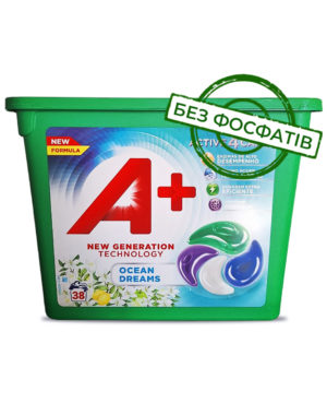 Універсальні капсули для прання A+ Ocean Dreams 38шт (6/ящ) 8435495836544