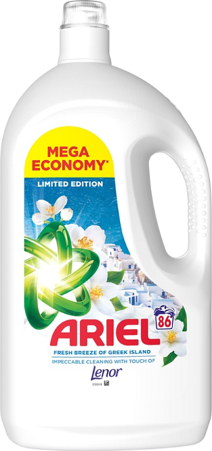 Універсальнй гель для  прання Ariel Mountain Breeze 3.87л на 86 прань (3/ящ)