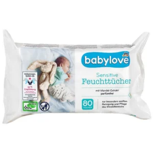 Вологі дитячі серветки Babylove Sensitive Feuchttucher 80шт (білі)