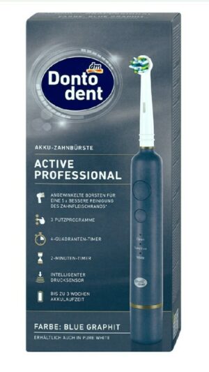 Електрична зубна щітка для дорослих Dontodent Active Professional (чорна)