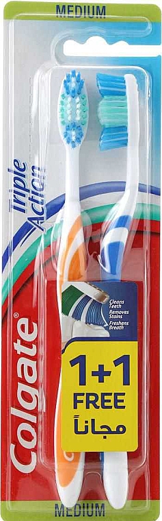 Зубна щітка Colgate Triple Action Medium 2шт (12/ящ) 8714789682655