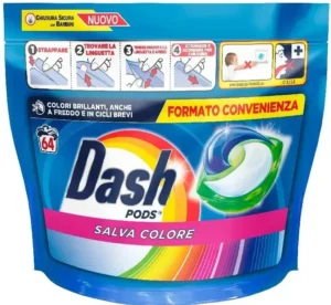 Капсули для кольорового прання Dash  5в1 Salva Colore 64шт Італія (3/ящ)