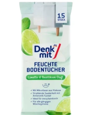 Вологі серветки для підлоги Denkmit Bodentucher Limette 15шт