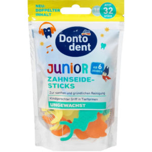 Флос-зубочистки для дітей Dontodent Junior 32шт 4067796157154