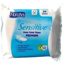 Вологий туалетний папір Floralys Sensetive 60шт
