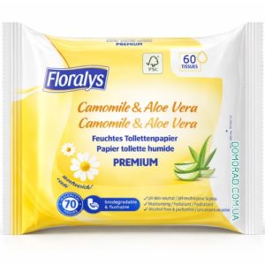 Вологий туалетний папір Floralys Premium Camomile&Aloe Vera 60шт