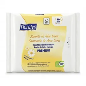 Вологий туалетний папір Floralys Premium Camomile&Aloe Vera 70шт