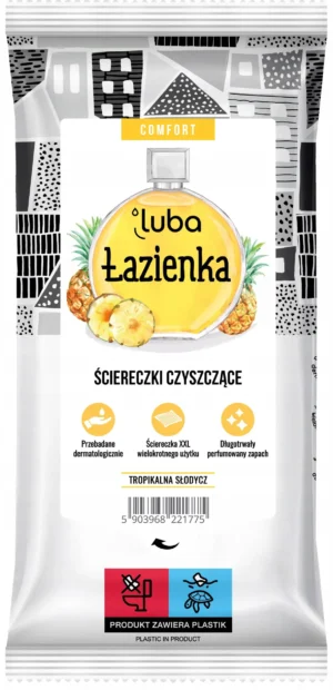 Парфумовані серветки для чищення ванної кімнати Luba Comfort Lazienka 32шт з ароматом ананасу