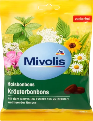 Льодяники Mivolis Halsbonbons Kräuterbonbons, 125 г, 4066447725216
