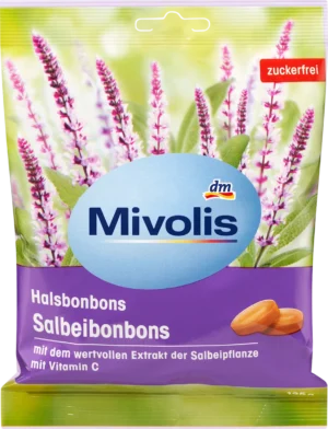 Льодяники від болю в горлі з шавлією Mivolis Halsbonbons Original Schweizer 125г 4058172449093