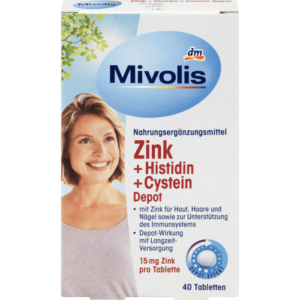 Комплекс вітамінів Mivolis Zink+Histidin+Cystein (40 таб.) 4066447412819