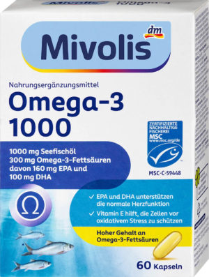Комплекс вітамінів Mivolis Omega-3 (1.000) (60 таб.), 4066447249439
