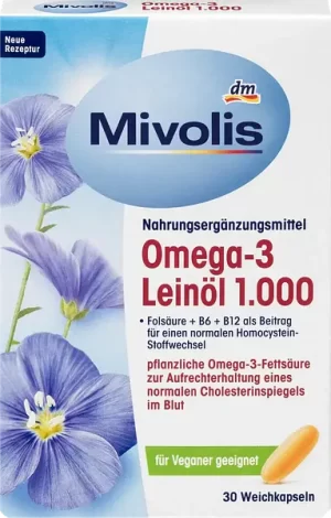 Лляна олія в капсулах Mivolis Omega-3 Leinol 1000 30шт