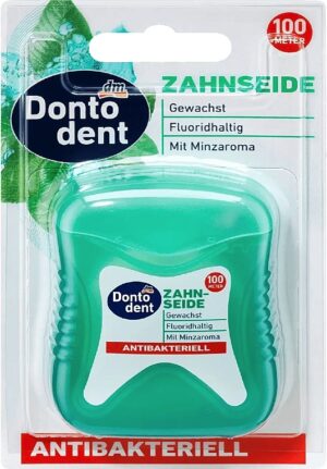 Зубна нитка антибактеріальна Dontodent Atibakteriell 100 метрів (13/ящ) 4066447713251