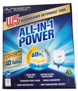 Таблетки для посудомийної машини W5 all in 1 40шт (5/ящ) сині