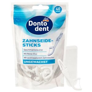 Зубочистки флостік з зубною ниткою Dontodent Zahnseide 40шт 4066447705416